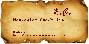 Moskovicz Cecília névjegykártya